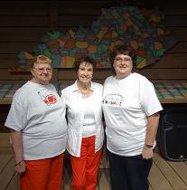 Wilma Jackson and Beverly Sue Penick from Owingsville, Kentucky, at the Kentucky Music Hall of Fame on August 10, 2013